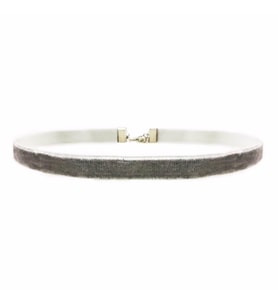 Gri Renk Kadife Kadın Choker Kolye