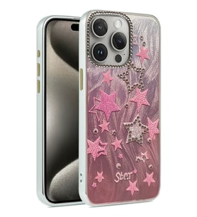Newface Apple iPhone 15 Pro Max Kılıf Blade Aynalı Desenli Kapak - Desen 7