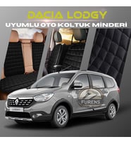 Dacia Lodgy Siyah Renk Tay Tüyü Cepli & Terletmez Sırtlı Oto Koltuk Minder Seti - Koltuk Koruma Kılıfı (ÖN & ARKA TAM SET)