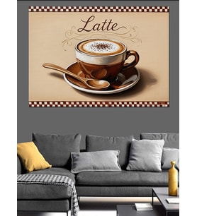Kahve Fincan Espresso Tanesi Dekoratif Kanvas - Mdf Ahşap Tablo