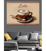 Kahve Fincan Espresso Tanesi Dekoratif Kanvas - Mdf Ahşap Tablo