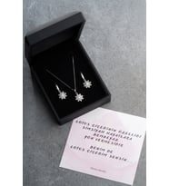 Silvano Jewelry 925 Ayar Gümüş Lotus Kolye Küpe Set