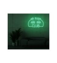NO SLEEP CLUB Yazılı ve Şekilli Neon Tabela