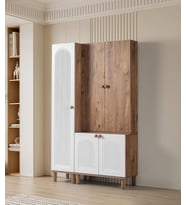 Bohem Çiğdem 3 lü Portmanto Ayakkabılık 120x38x200 (Beyaz)