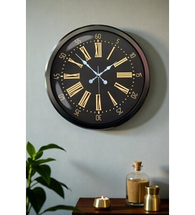 MCG  Siyah Roma Rakamlı 52 Cm Metal Duvar Saati