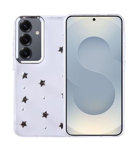 Coverzone Samsung Galaxy S24 ile uyumlu K?l?f Airbag K�?eli 2mm Kamera �?k?nt? Korumal? Simli ?effaf Bask?l? Z-Kutup Kapak Y?ld?z