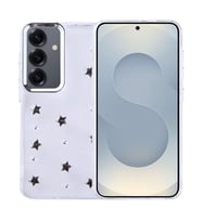 Coverzone Samsung Galaxy S24 ile uyumlu K?l?f Airbag K�?eli 2mm Kamera �?k?nt? Korumal? Simli ?effaf Bask?l? Z-Kutup Kapak Y?ld?z