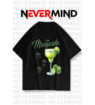 The Margarita Baskılı Oversize Tişört - %100 Pamuk Unisex (Siyah)