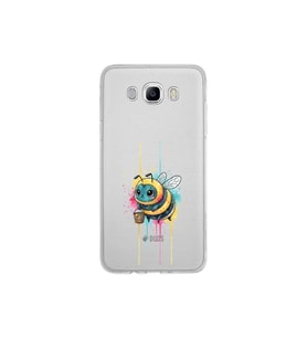 Samsung Galaxy J7 2016 ile uyumlu Splash arı tasarımlı şeffaf silikon kılıf