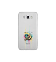 Samsung Galaxy J7 2016 ile uyumlu Splash arı tasarımlı şeffaf silikon kılıf