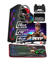 WarboX Deep 20" Monitör i3 9100 16gb DDR4 Ram 256gb Ssd 250gb Hdd R7 240-4gb E.kartı Gaming PC (Siyah)