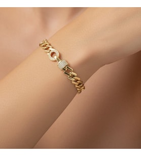 STİL İNCİSİ/XUPING JEWELRY ÇİFT TARAFLI ZİRKON TAŞLI BİLEKLİK (Altın)
