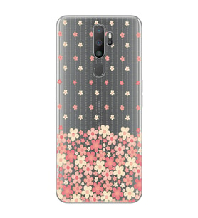 Oppo A5 2020 / A9 2020 Uyumlu Çiçek Desenli Şeffaf Telefon Kılıfı