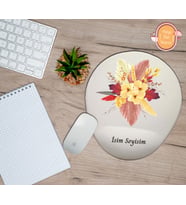 Kişiye Özel Karışık Çiçek Buketi Temalı Mouse Pad Bilek Destekli