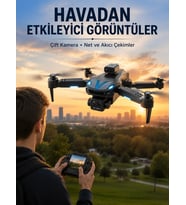 Katlanabilir Çift Kameralı Drone Uzaktan Kumandalı Hava Aracı