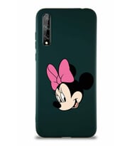 Huawei Y8P Soft Premier Kapak Minnie Mouse-B Tasarımlı Silikon Kılıf - Yeşil (Şeffaf)