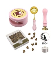 Davetiye Mum Mühürü Uygulama Seti Pembe Renk 1004 Ay Kedi
