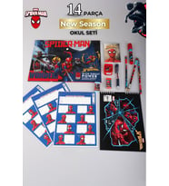 LİSANSLI SPIDERMAN 14 PARÇA KIRTASİYE SETİ,ÇITÇIT DOSYA,OKUL ETİKETİ,BLOKNOT,3 ADET KURŞUN KALEM,KALEMTRAŞ,ROKET SİLGİ