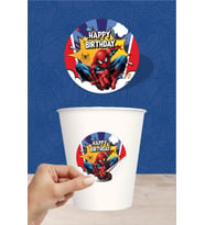 Spiderman Örümcek Adam Temalı Doğum Günü Seti Sticker (Etiket) 20 'li
