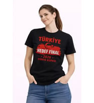 TÜRKİYE Baskılı Tişört Ay Yıldız 2026 Dünya Kupası Taraftar Forma T-Shirt - Siyah