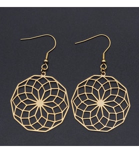 Kişiye Özel 925 Ayar Gümüş Lotus Çiçeği Küpe