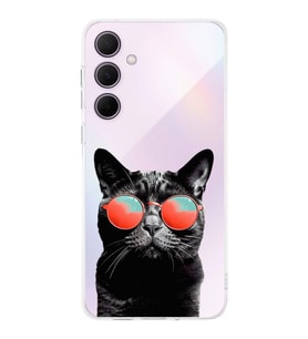 PrintiFy Samsung Galaxy A56 ile Uyumlu Kedi 3 Kamera Korumalı Şeffaf Kılıf