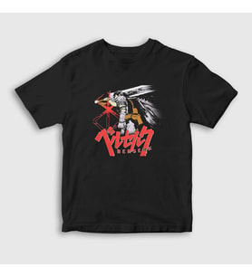 Presmono Unisex Çocuk Siyah Sacrifice Anime Berserk T-Shirt 126572tt