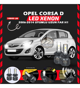 Opel Corsa D 2006-2014 Uzun Far Uyumlu Şimşek Etkili Led Xenon Premium Series H1