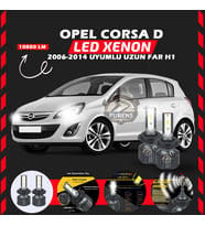 Opel Corsa D 2006-2014 Uzun Far Uyumlu Şimşek Etkili Led Xenon Premium Series H1