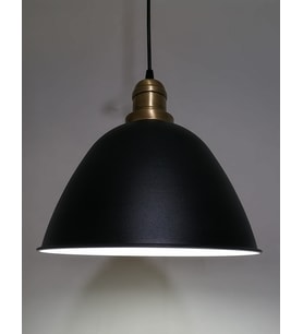 RİOLİGHT RETRO SİYAH İÇİ BEYAZ TEKLİ METAL SARKIT ÇAP: 28CM