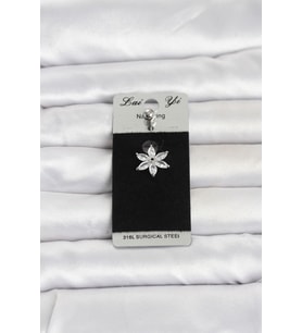 316L Cerrahi Çelik Lotus Model Göbek Piercing 5886 - SSSSSS7535-9765
