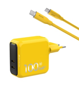 Aohi Magcube 100W 2 Portlu Şarj Adaptörü, 140W 1m PD 3.1 480Mbps Süper Hızlı Şarj/Data Kablosu Seti