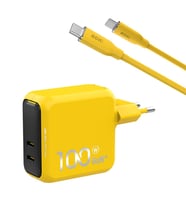 Aohi Magcube 100W 2 Portlu Şarj Adaptörü, 140W 1m PD 3.1 480Mbps Süper Hızlı Şarj/Data Kablosu Seti