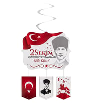 Asmalı Tavan Süs Beyaz 29 Ekim Cumhuriyet Bayramı