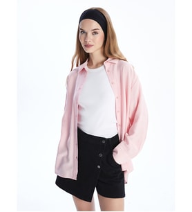 LCWAIKIKI Classic Pembe Kadın Basic Gömlek