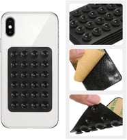 Dikdörtgen Vantuzlu Yapışkan Telefon Tutucu Taşınabilir Silikon Yumuşak Telefon Standı Geniş Kullanım Alanı Pudra