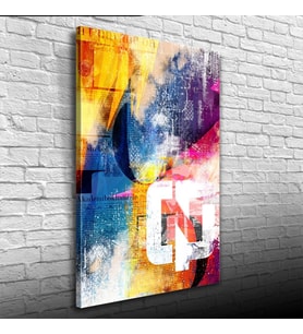 Turuncu Mavi ve Kırmızı Tonlarda Poster Kanvas Tablo 50 x70
