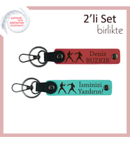 Güçlü Stil Sahiplerine Özel Hediye, Combat Desenli, İsme Özel Anahtarlık, Nar Çiçeği-Turkuaz