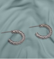 BK Gift Vintage Silver İnce Sarmal Küpe