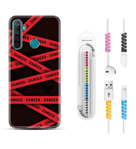 Realme 5i 5 Pro 6i 7 Pro 8 Kılıf Kablo Koruma Spiral Silikon Danger 1372