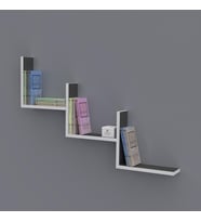 Kenzlife kitaplık günan 060*090*20 gri duvar rafı
