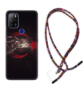 Omix X300 X500 X400 X600 X700 Kılıf Boyun Asklı Rasta Silikon Kurt ve Ay Yıldız 1403