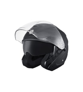 Motosiklet Yarım Açık Kask Güneş Vizörlü Motor Kask Mat Black