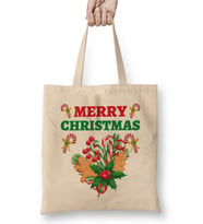 Yılbaşı Yeni Yıl Konseptli Merry Christmas 024 Bez Çanta Uzun Saplı