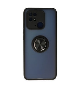 Xiaomi Poco C40 Kılıf Montreal Yüzüklü Silikon Kapak - Siyah