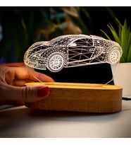 Bugatti Veyron Tasarımlı 3 Boyutlu Optik İllüzyon Gece Lambası Masa- Ofis Ev Lambası