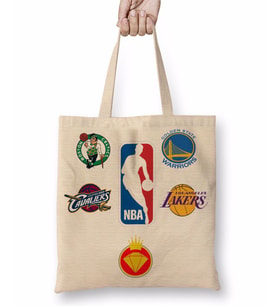 Nba Da King Basketboll Boston Golden Cavalıers Lakers Bez Çanta Uzun Saplı