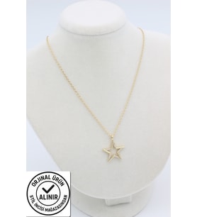 STİL İNCİSİ/XUPING JEWELRY YILDIZ ZİRKON TAŞLI KOLYE (Altın)