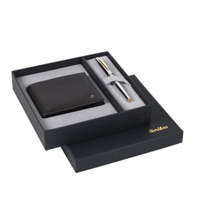 Scrikss Klasik Cüzdan Kahve-39 Roller Kalem Gold Krom DR229
