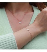 Fatma Ana El Figürlü Zirkon Taşlı Mine İşli Rose Gold Kaplama Gümüş Set